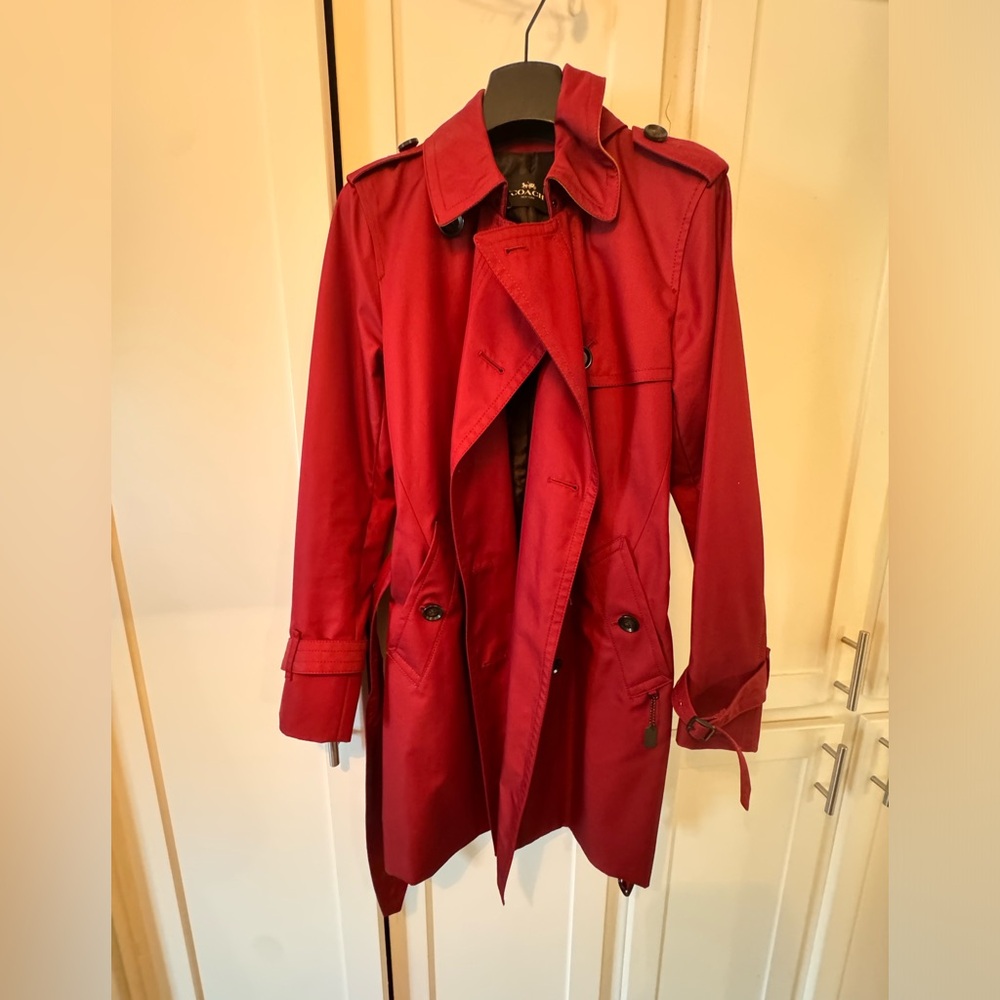 Coach Red Trench